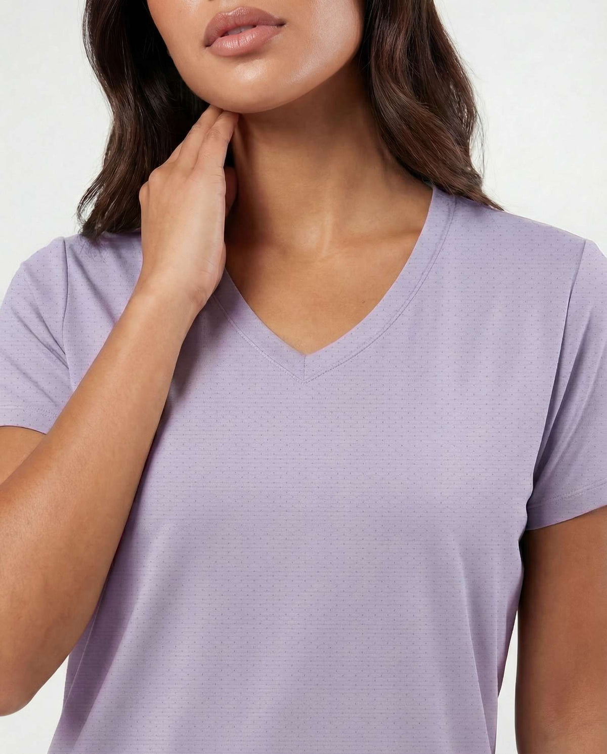 Real Essentials 5 Pack Women's V Neck Tshirts Short Sleeve Dry Fit Workout Tops Tees Shirts - Solid Black, Solid Bright White, Navy Blazer, Solid Orchid Petal, Solid Surf Spray