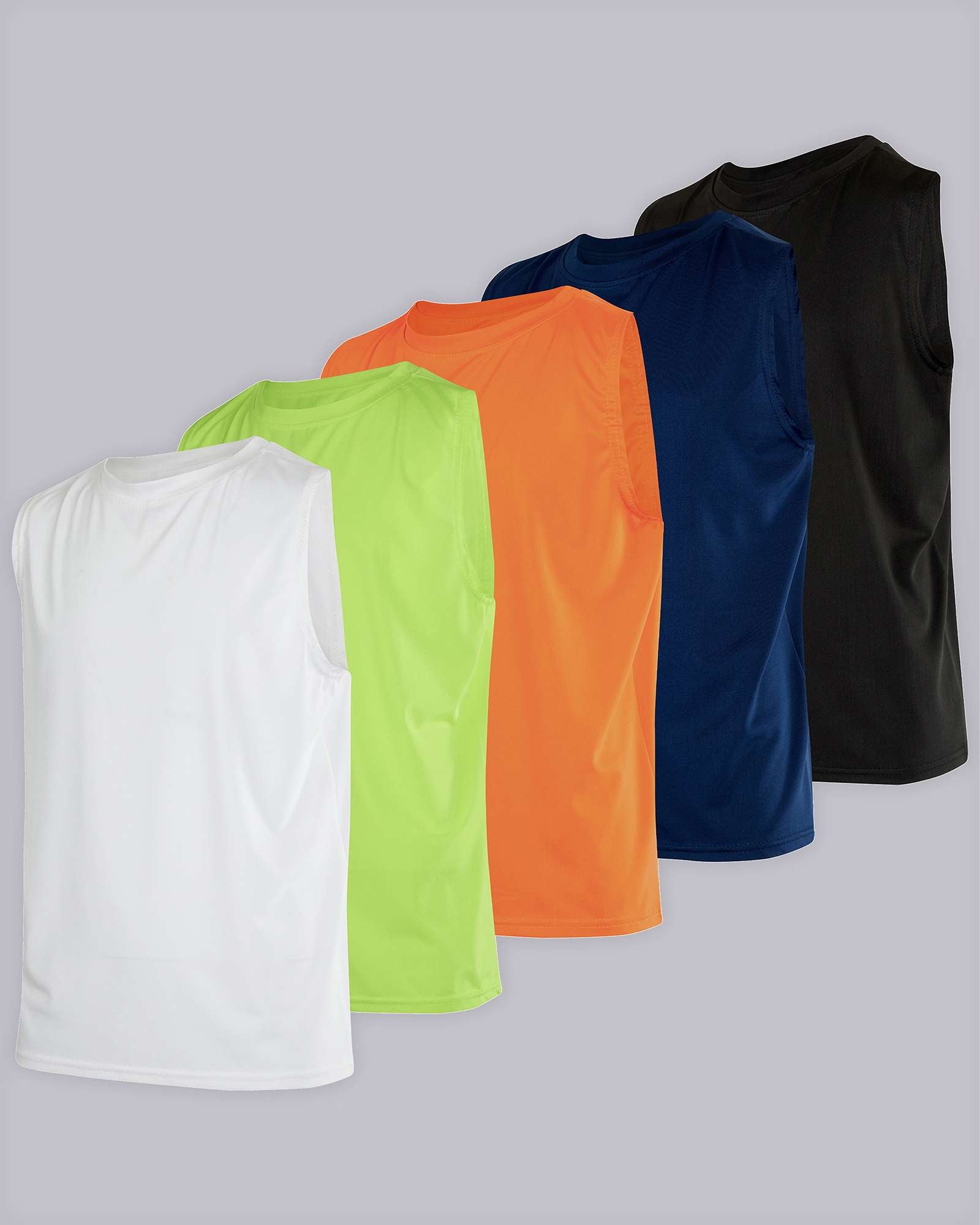5 Pack: Boys Dry-Fit Active Tank Top