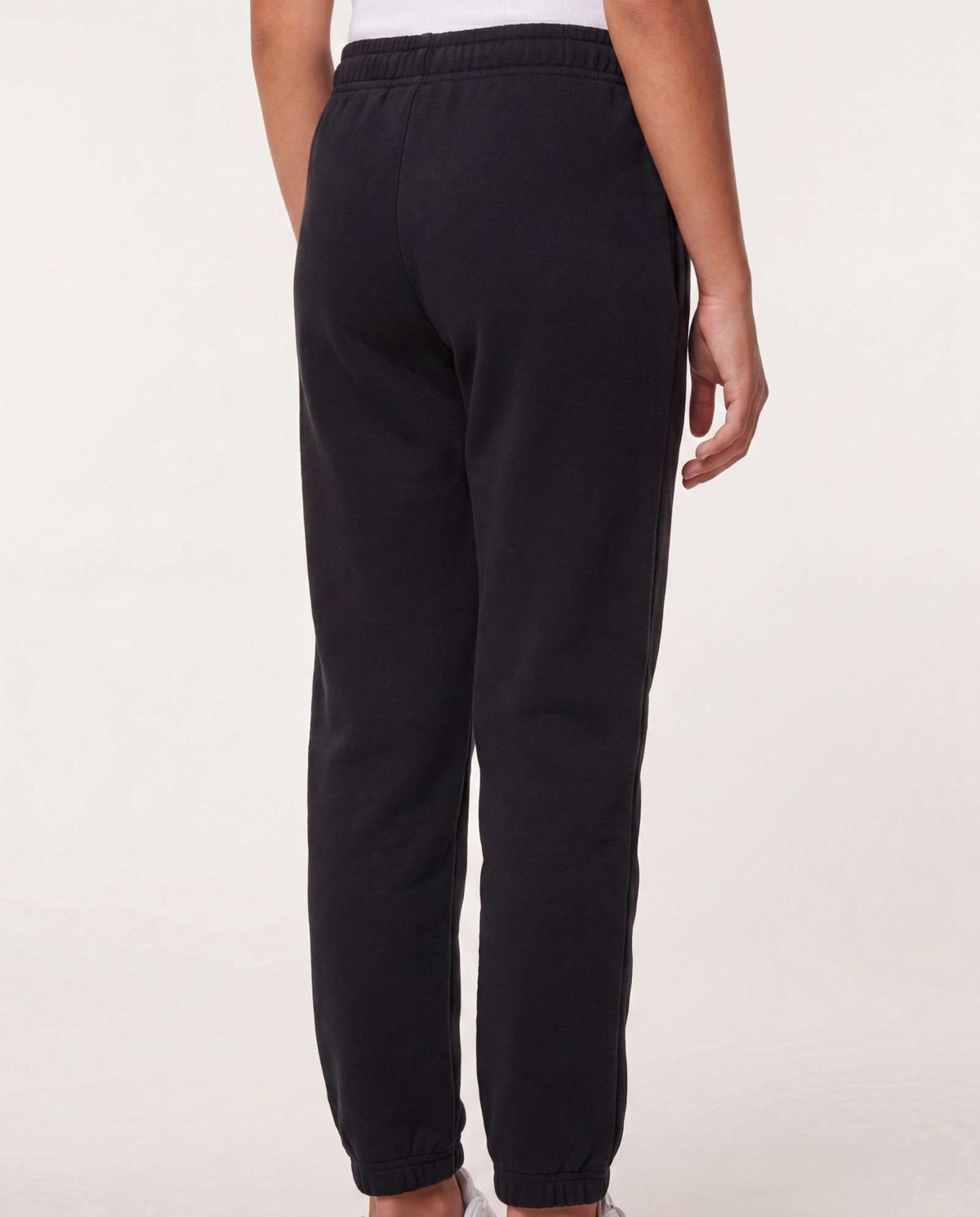 Real Essentials 3 Pack Girls' Cotton Fleece Joggers Sweatpants Kids Teens Pants Sweats - Solid Black, Solid Dove, Solid Copen Blue