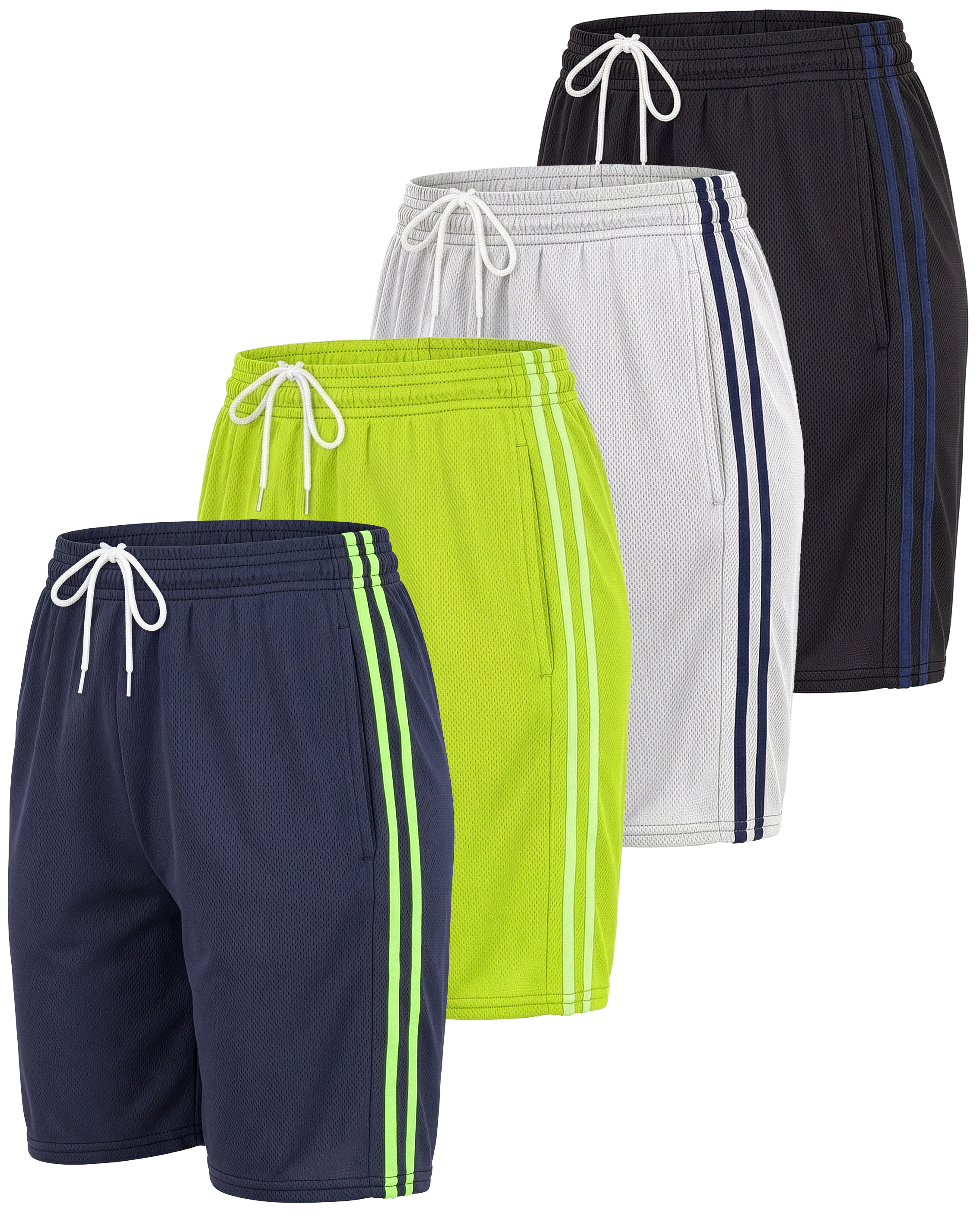 4 Pack: Women's 7" Mesh Quick-Dry Bermuda Shorts