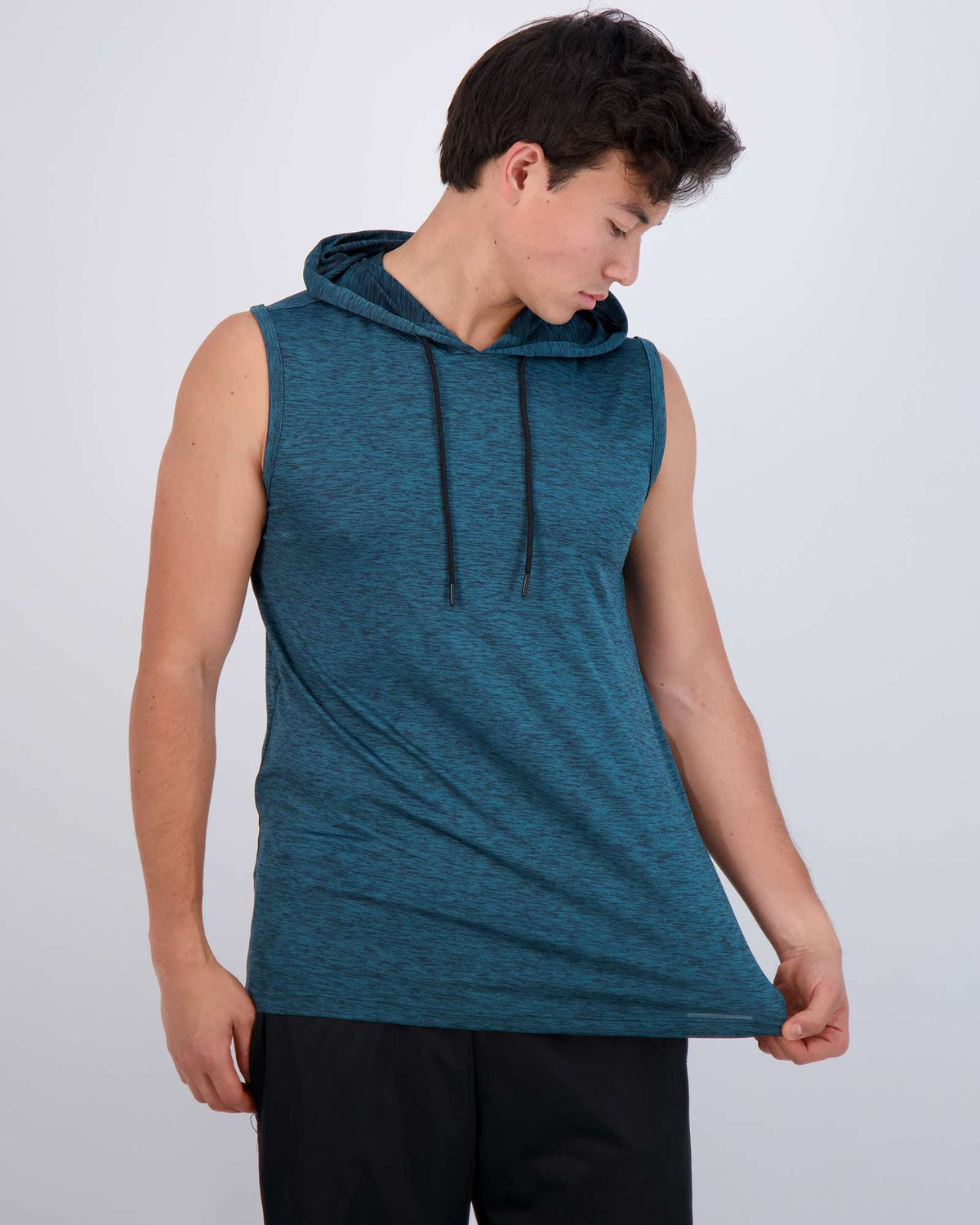 Real Essentials 3 Pack Men's Dry Fit Tank Top Hoodie Sleeveless Workout Gym Muscle Shirts - Set 2