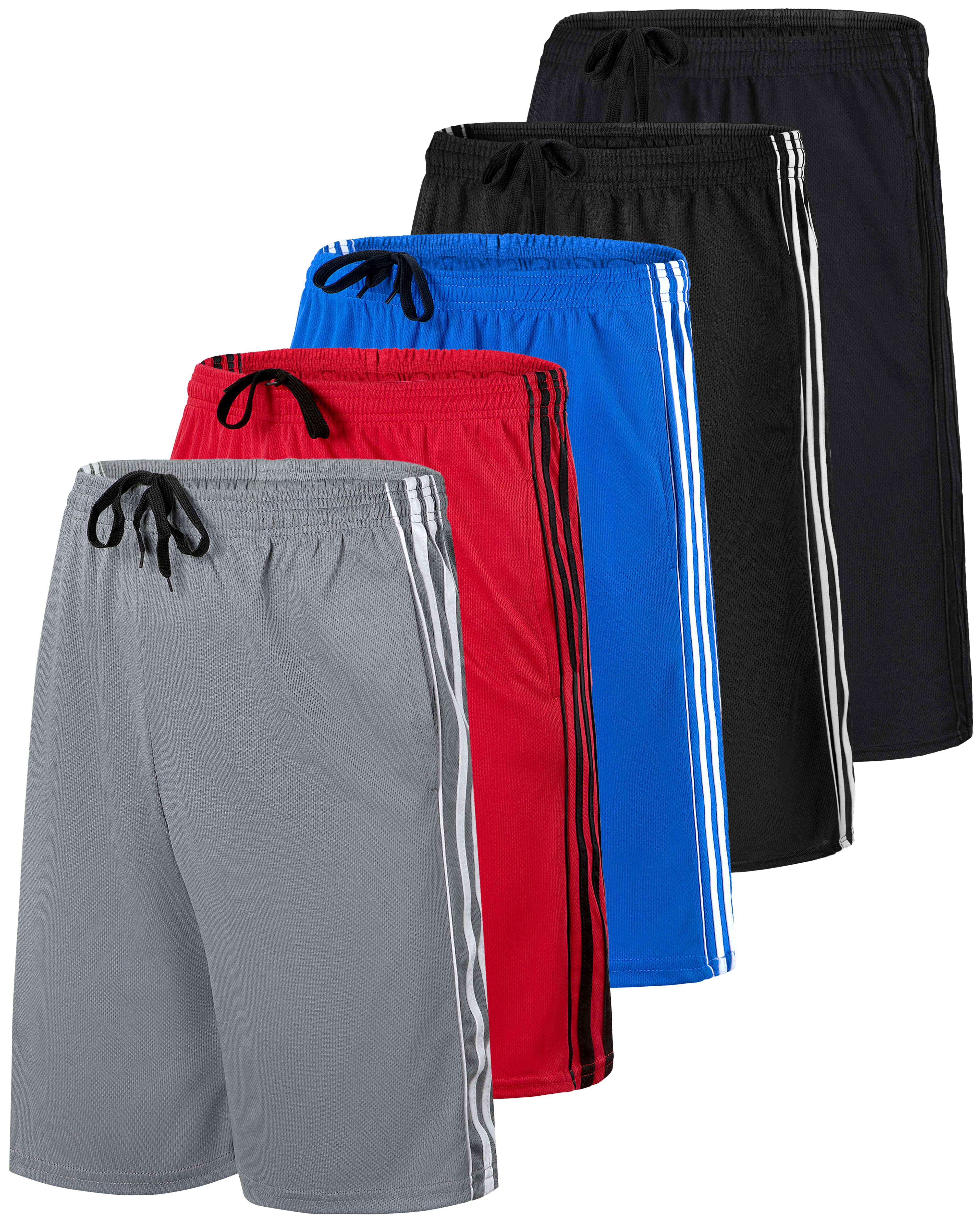 5 Pack: Men's Mesh Athletic Gym Shorts