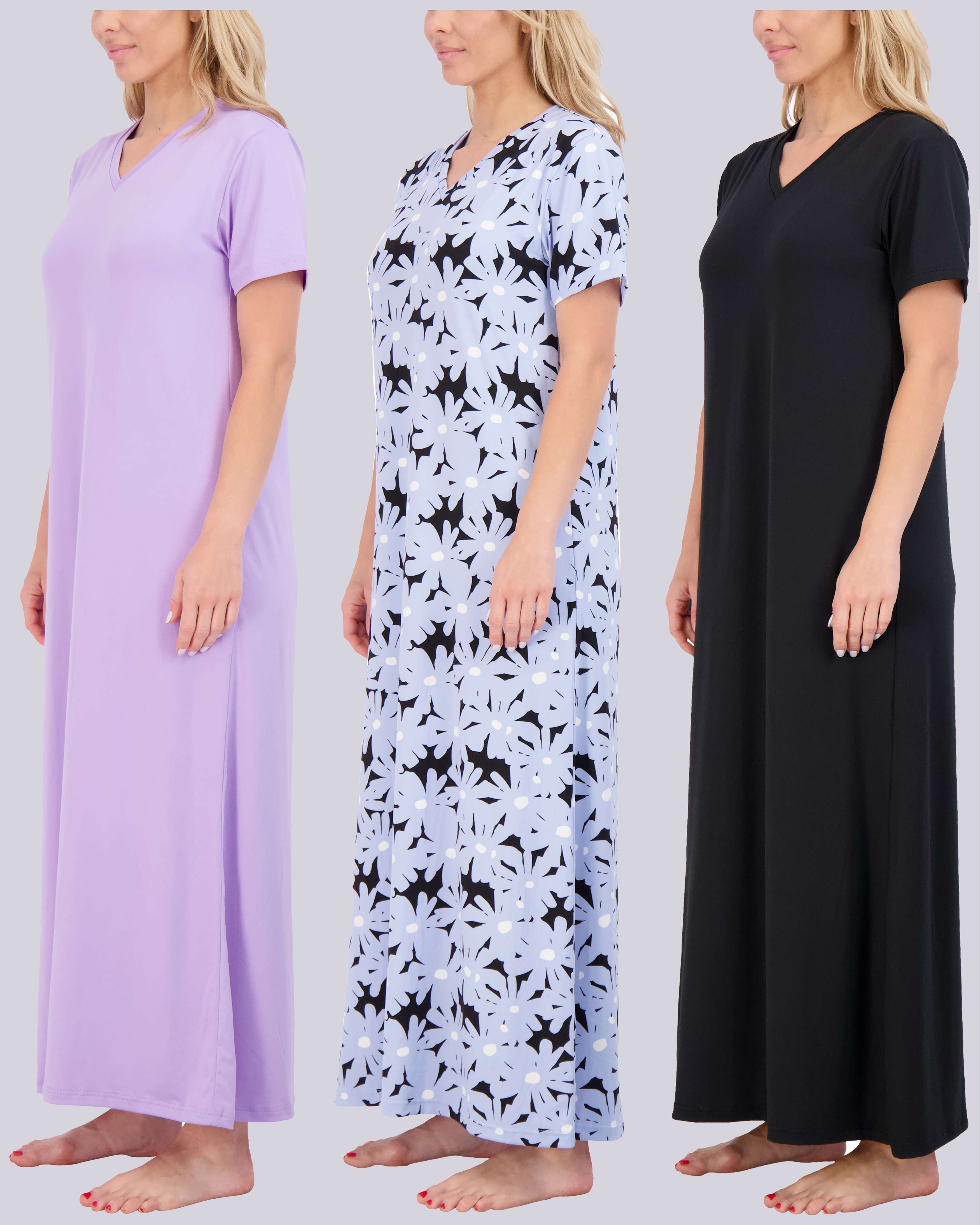 3 Pack: Women's Soft Maxi Nightshirt (Available in Plus Size)