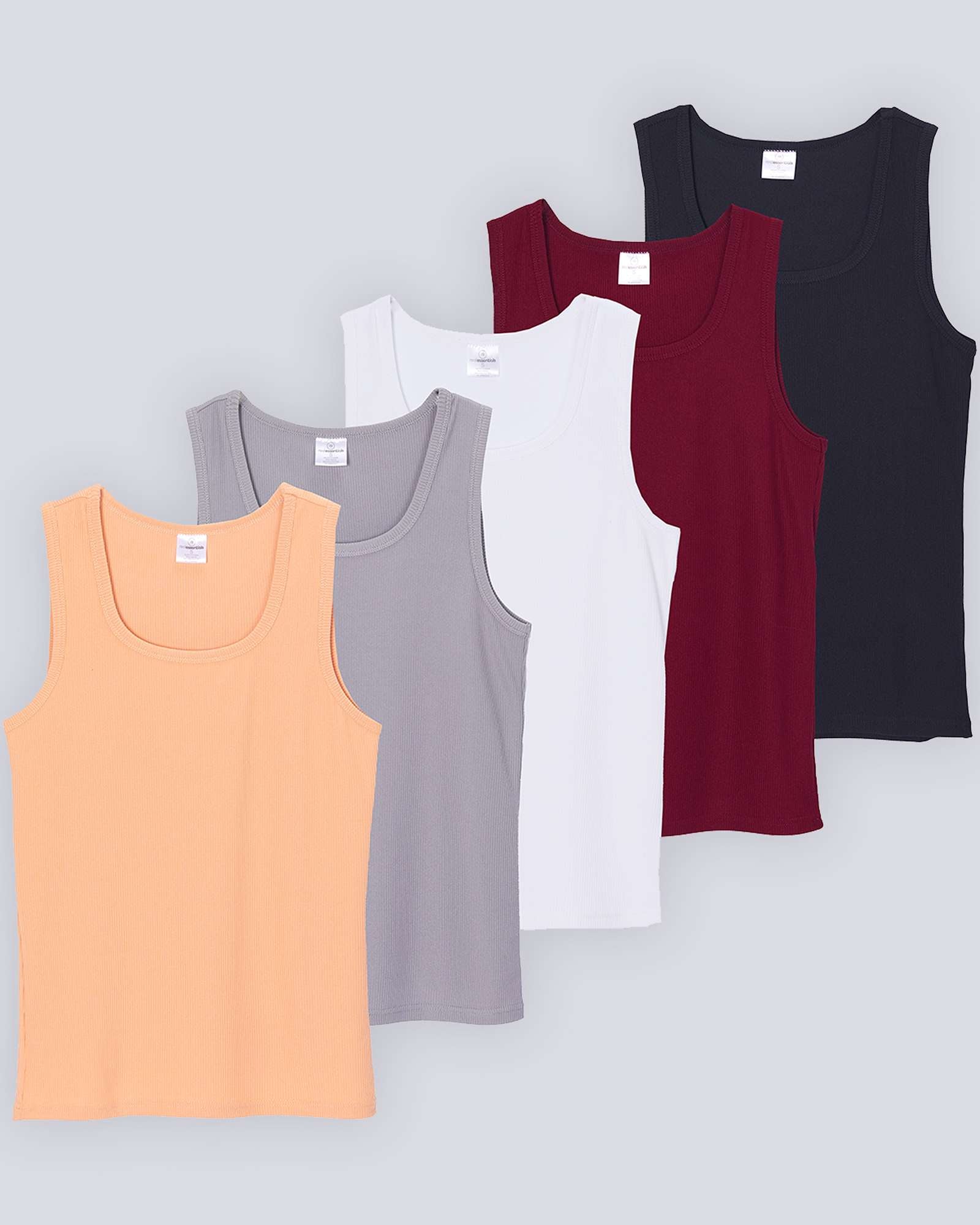 5 Pack: Women's Ribbed Sleeveless Tank Top - Yoga Casual Tops