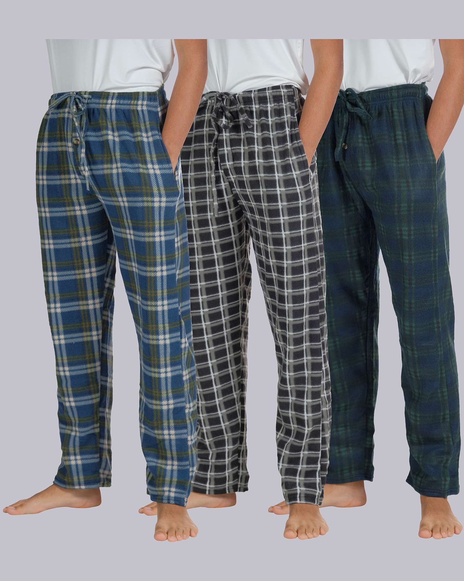 3 Pack: Boys Fleece Pajama Pant Lounge Bottoms