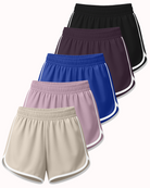 Real Essentials 5 Pack Women's Dry Fit Dolphin Shorts Athletic Running Workout Gym Hiking - Set 4
