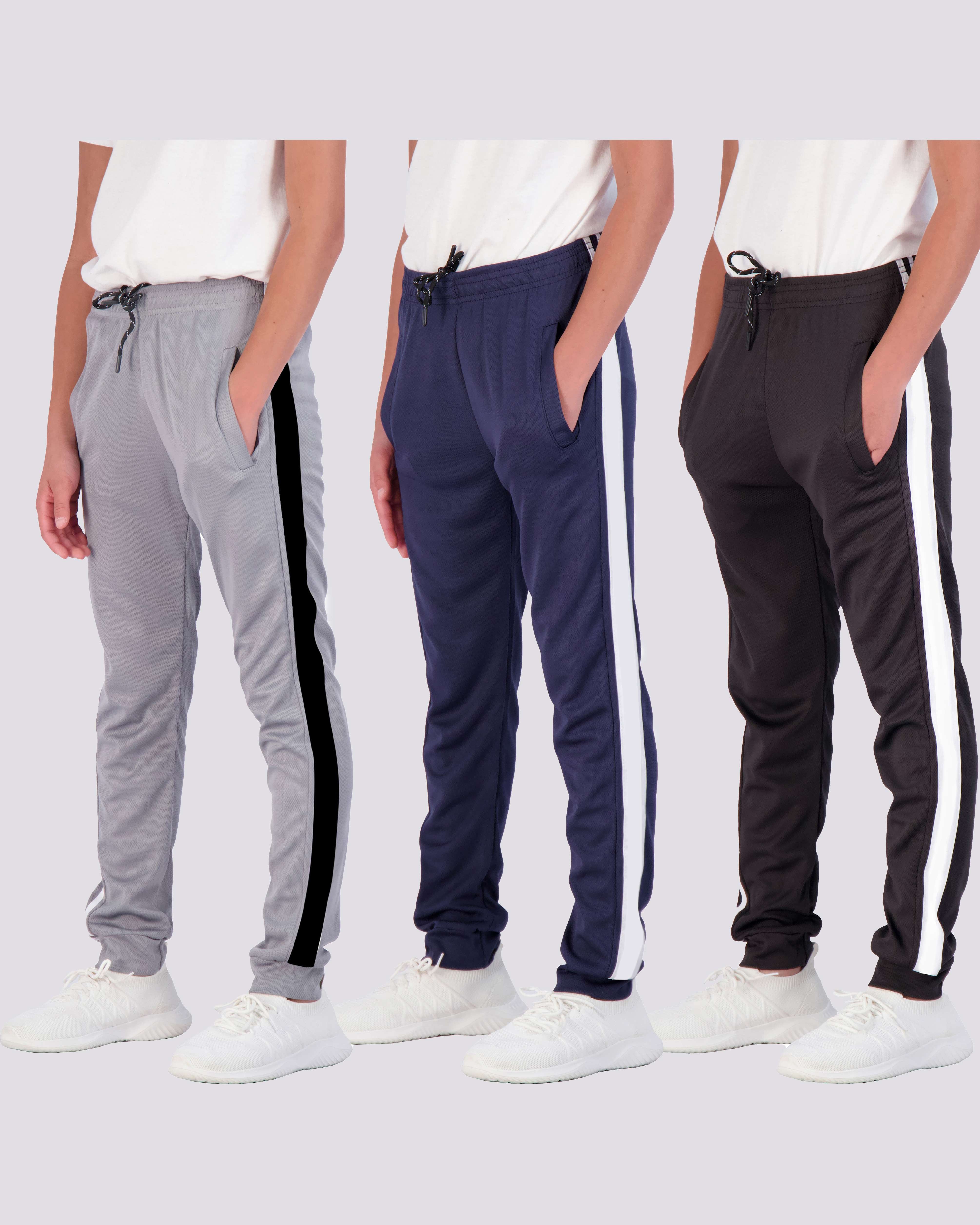 3 Pack: Boys Mesh Active Casual Jogger Sweatpants