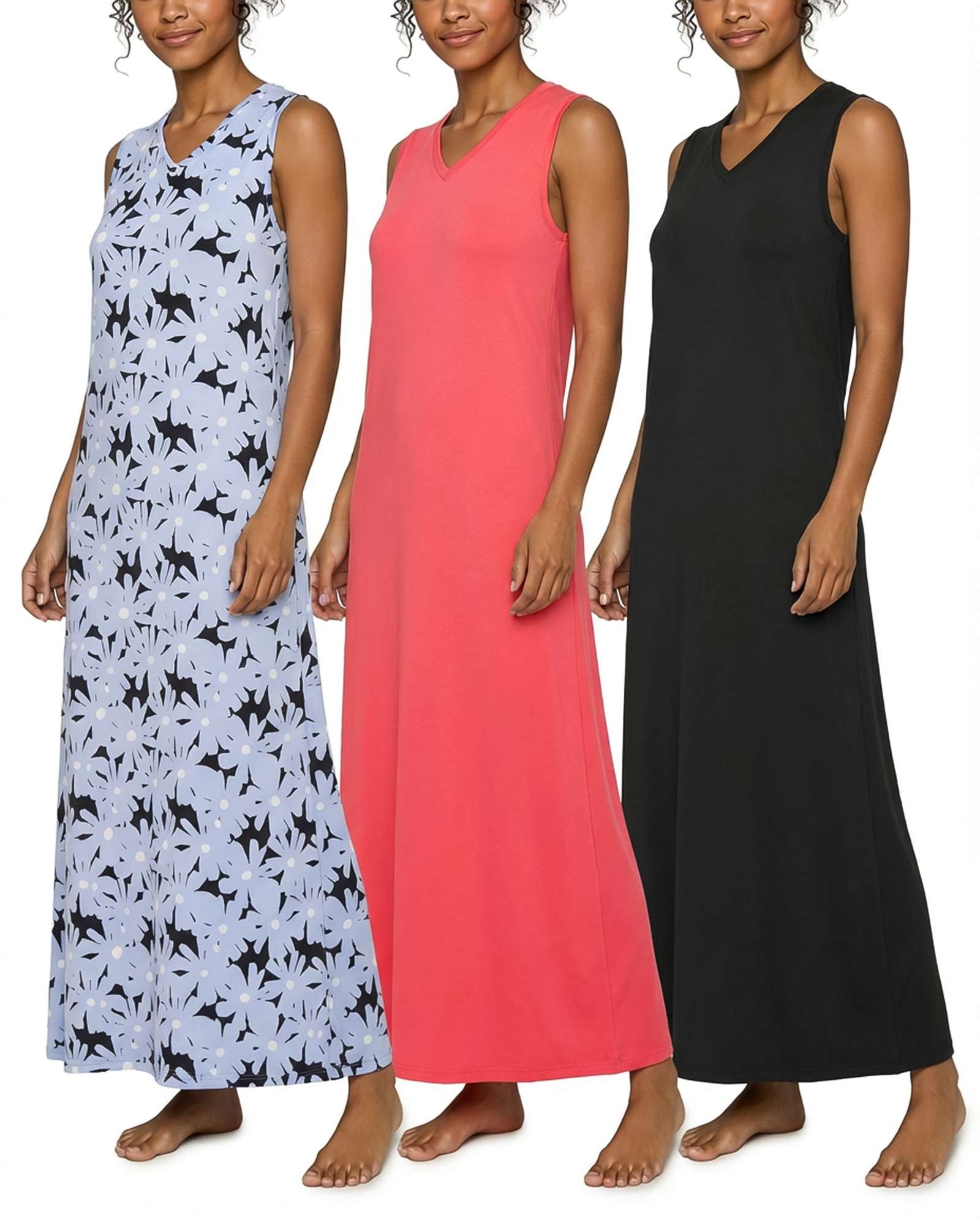 3 Pack: Women's Soft Tank Nightgown (Available in Plus Size)