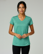 Real Essentials 5 Pack Womens Dry Fit V Neck Workout Tops Athletic T Shirts Gym Yoga Tees - Set 15