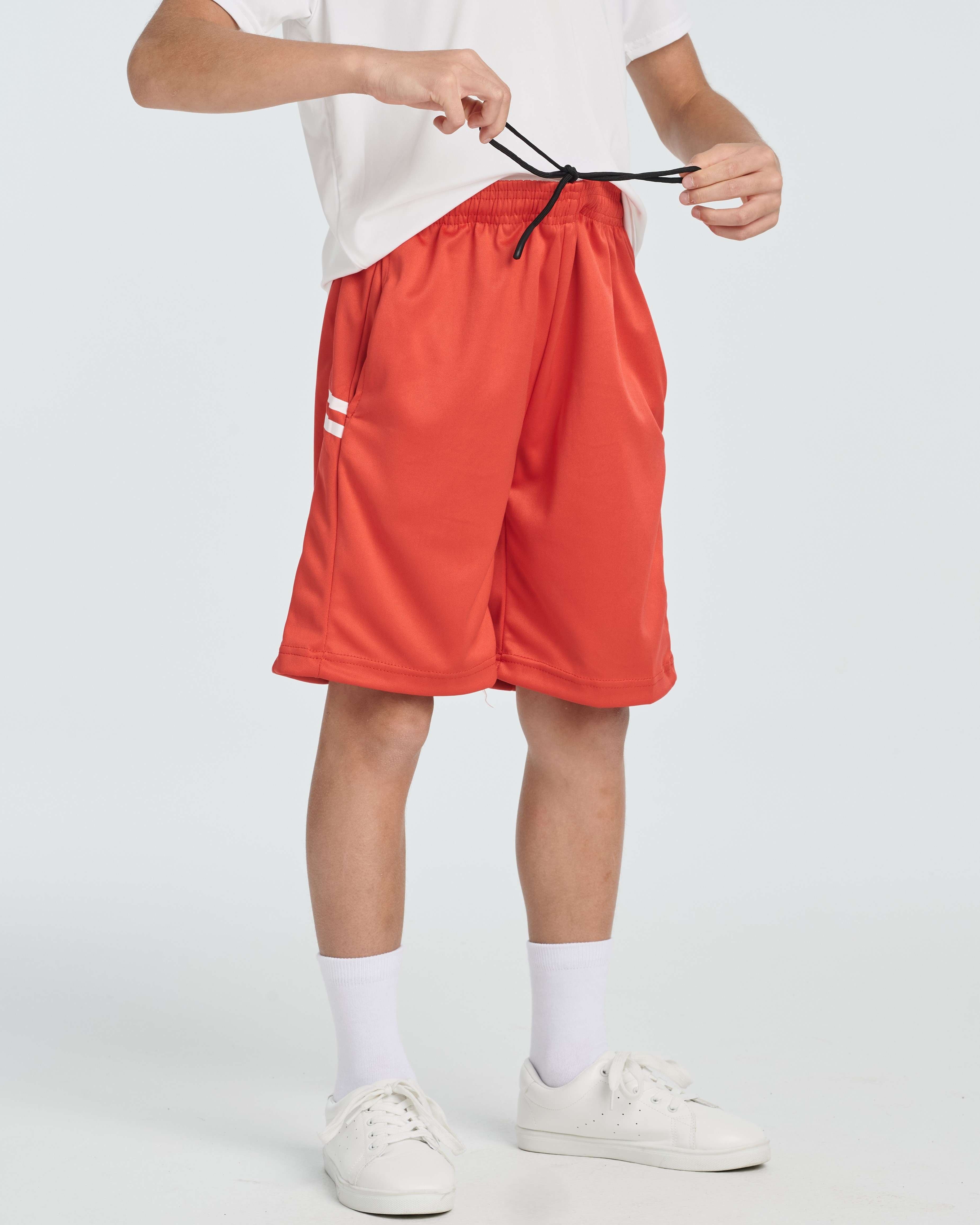 boys red basketball shorts