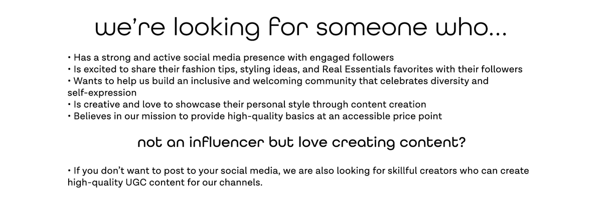 Real Essentials Inner Label influencer program – Real Essentials