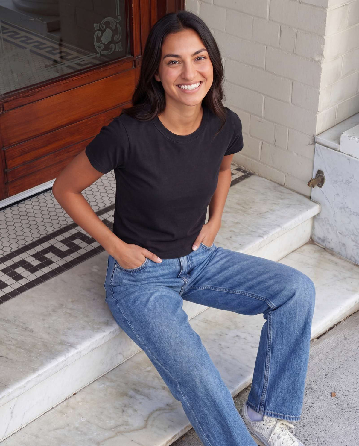 Real Essentials 3 Pack Women's Cropped Cap Sleeve Tops Cotton Basic Tees Going Out Shirts - Solid Black, Grey Heather, Solid Bright White