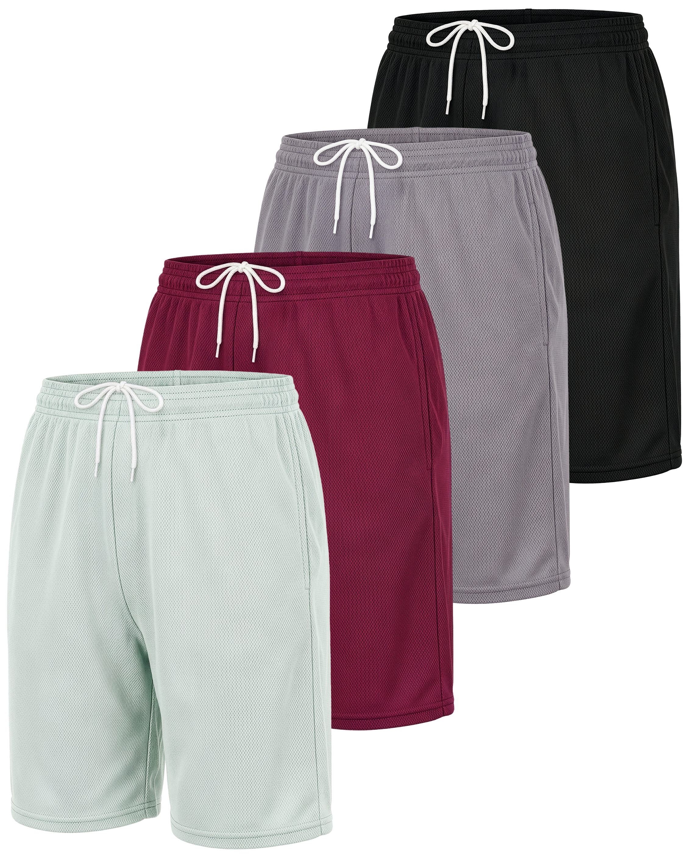 4 Pack: Women's 7" Mesh Quick-Dry Bermuda Shorts