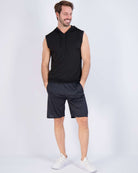 Real Essentials 3 Pack Men's Dry Fit Tank Top Hoodie Sleeveless Workout Gym Muscle Shirts - Set 2