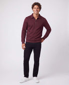 Real Essentials 2 Pack Mens Fleece Quarter Zip Sweatshirt Sweater Collared Long Sleeve Top - Solid Burgundy, Grey Heather