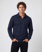 Real Essentials 2 Pack Mens Fleece Quarter Zip Sweatshirt Sweater Collared Long Sleeve Top - Solid Navy Blazer, Solid Vintage Indigo