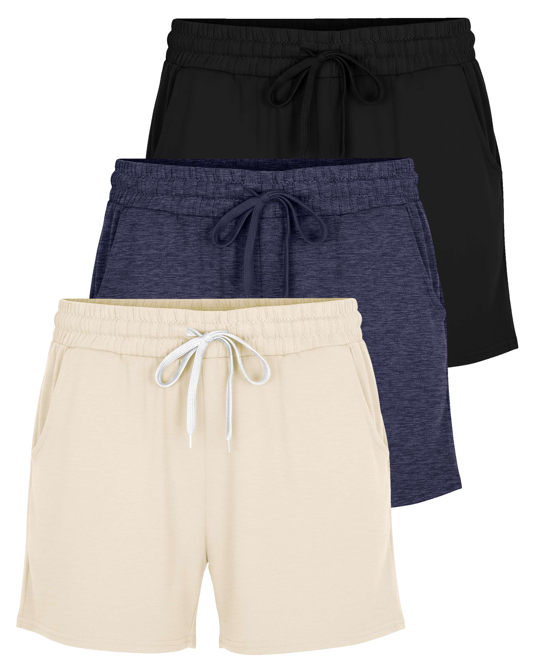 3 Pack: Womens Plus Super-Soft Lounge Shorts