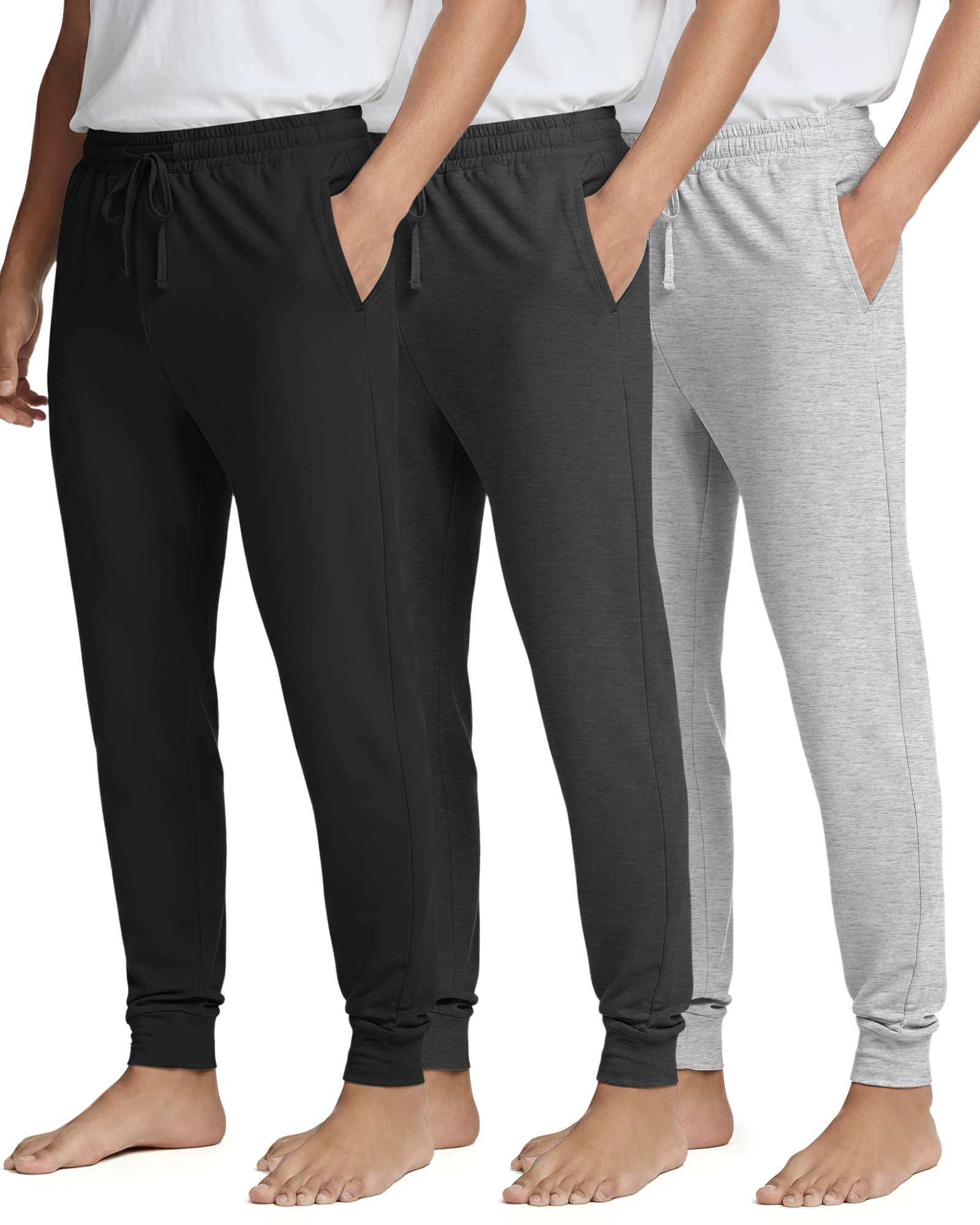 3 Pack: Men's Soft Lounge Sleep Joggers