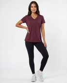 Real Essentials 5 Pack Women's V Neck Tshirts Short Sleeve Dry Fit Workout Tops Tees Shirts - Solid Black, Solid Bright White, Charcoal, Burgundy, Solid Elemental Blue