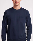 Real Essentials 3 Pack Mens Fleece Pocket Sweatshirt Pullover Long Sleeve Shirts Sweater - Solid Black, Solid Navy Blazer, Charcoal Heather