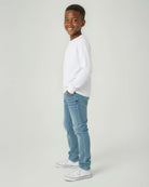 Real Essentials 5 Pack Boys' Cotton Long Sleeve Jersey T Shirts Kids School Youth Tees - Set 5
