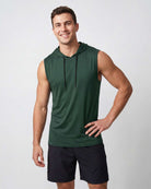 Real Essentials 3 Pack Men's Dry Fit Tank Top Hoodie Sleeveless Workout Gym Muscle Shirts - Set 13