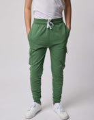 Real Essentials 3 Pack Boys' Cotton Cargo Fleece Joggers Sweatpants Pockets Athletic Kids - Set 7