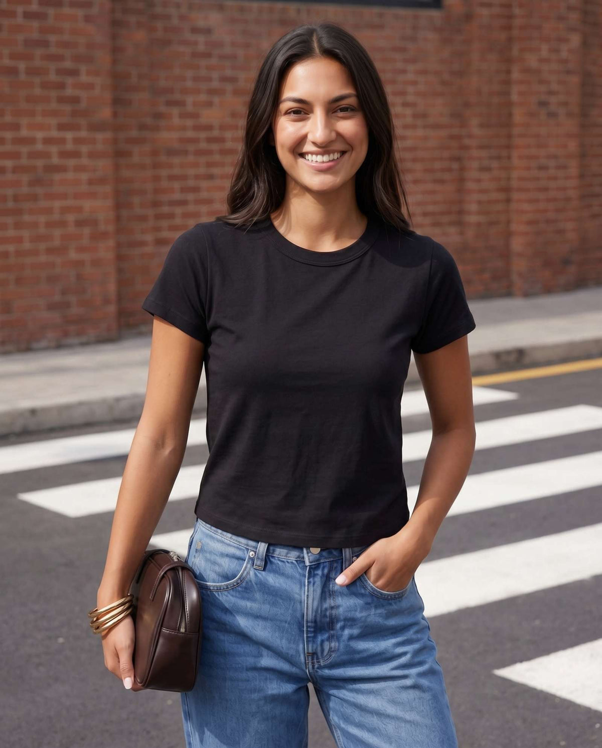 Real Essentials 3 Pack Women's Cropped Cap Sleeve Tops Cotton Basic Tees Going Out Shirts - Solid Black, Solid Ballad Blue, Solid Pale Lilac