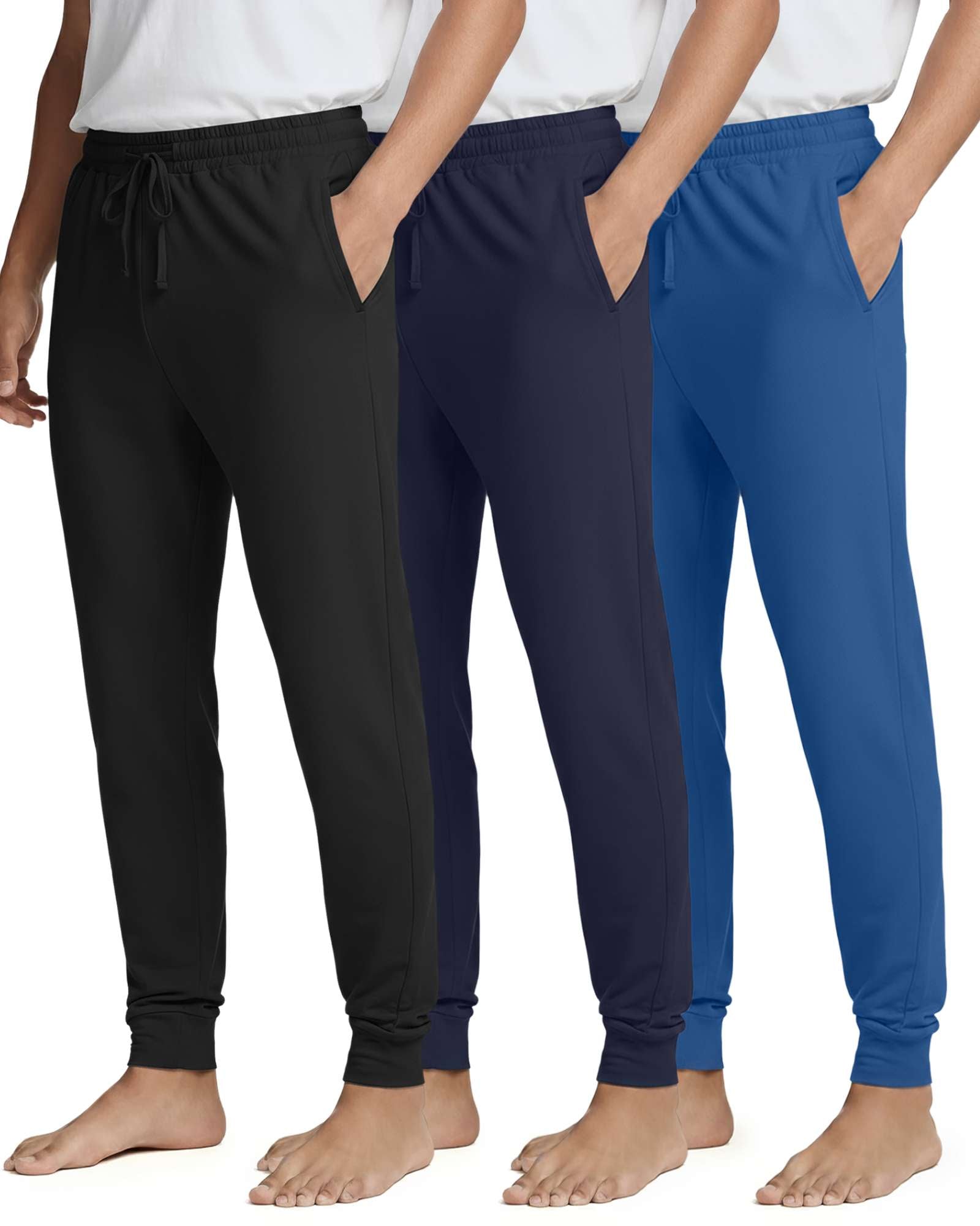 3 Pack: Men's Soft Lounge Sleep Joggers