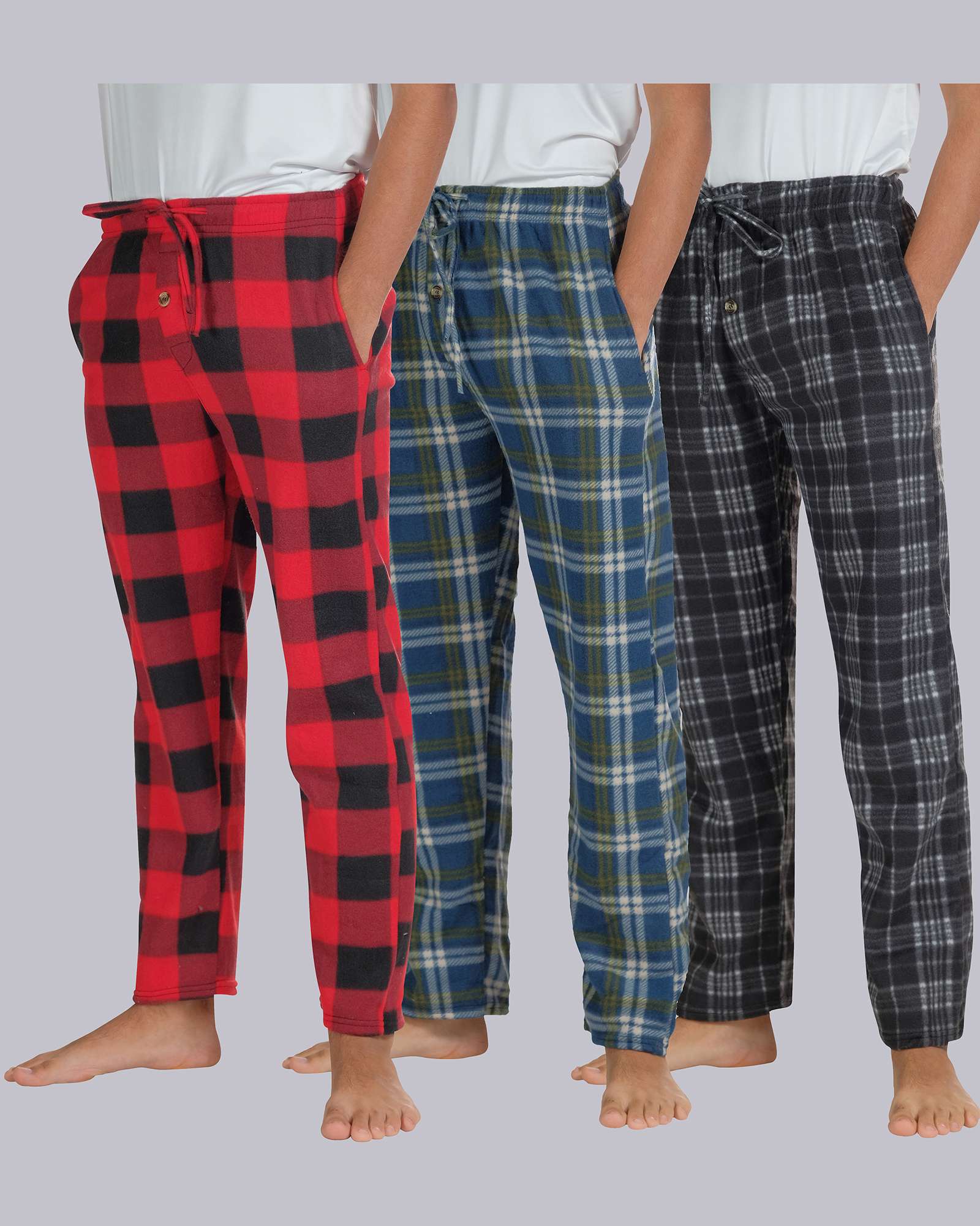 3 Pack: Boys Fleece Pajama Pant Lounge Bottoms
