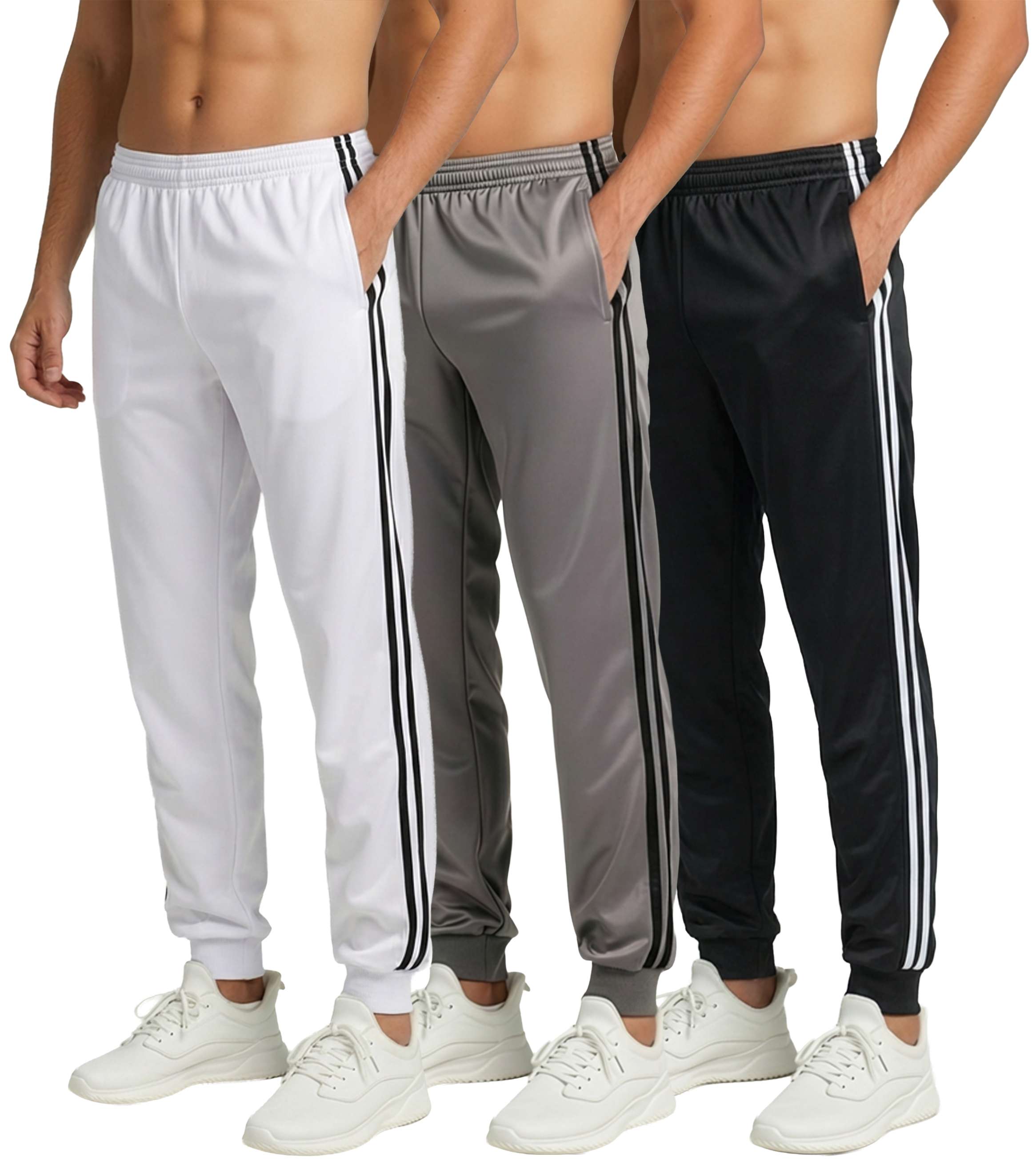 3 Pack: Mens Active Tricot Jogger Sweatpants