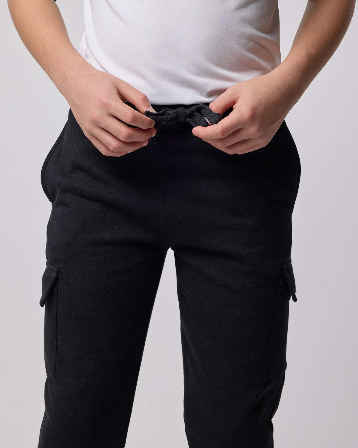 Real Essentials 3 Pack Boys' Cotton Cargo Fleece Joggers Sweatpants Pockets Athletic Kids - Set 5