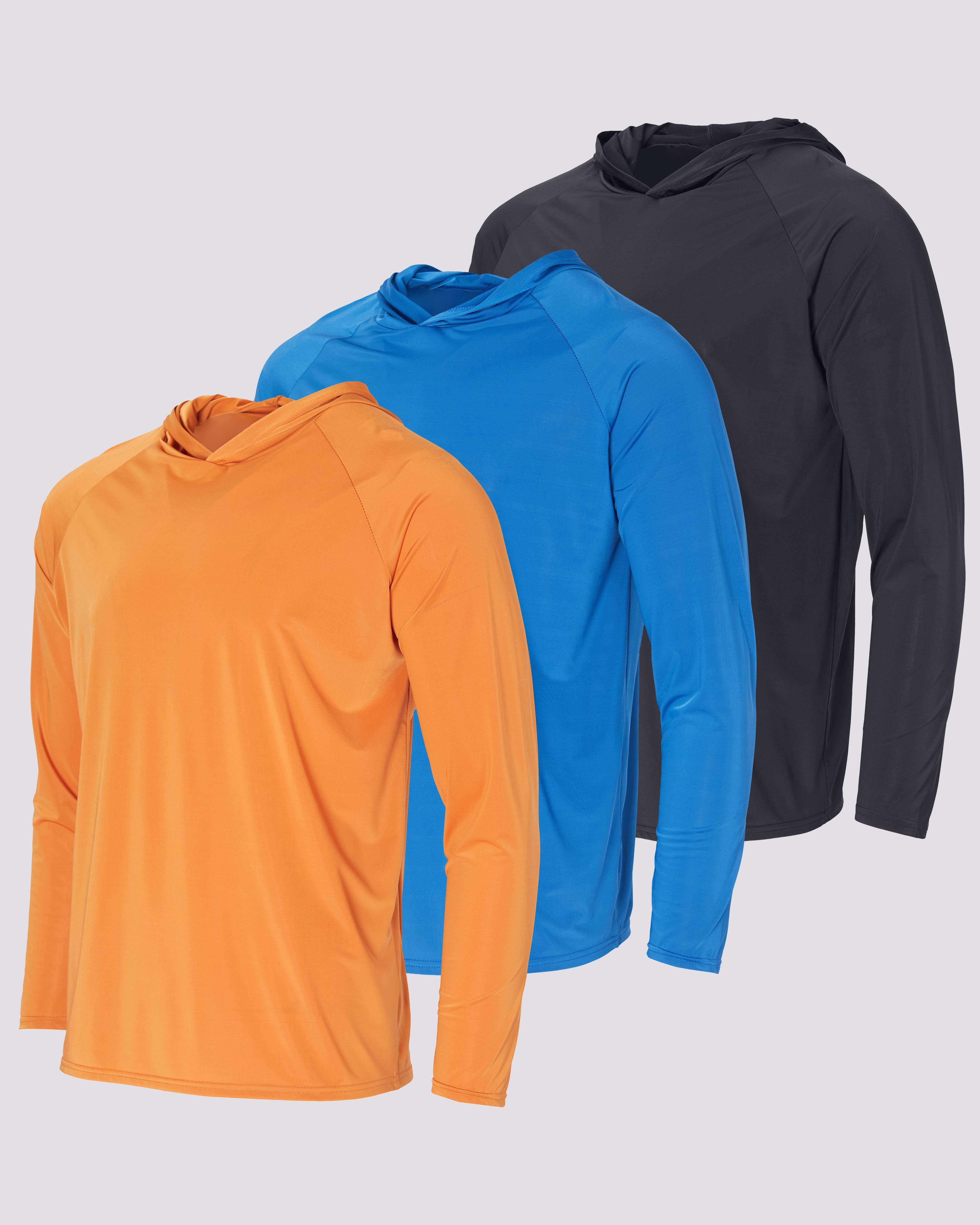 3 Pack: Men's Rash Guard Hoodie (Available In Big & Tall)