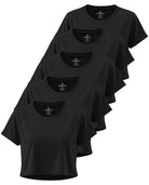 Real Essentials 5 Pack Women's Dry Fit Crop Top Workout T Shirts Short Sleeve Athletic Gym - Set 14
