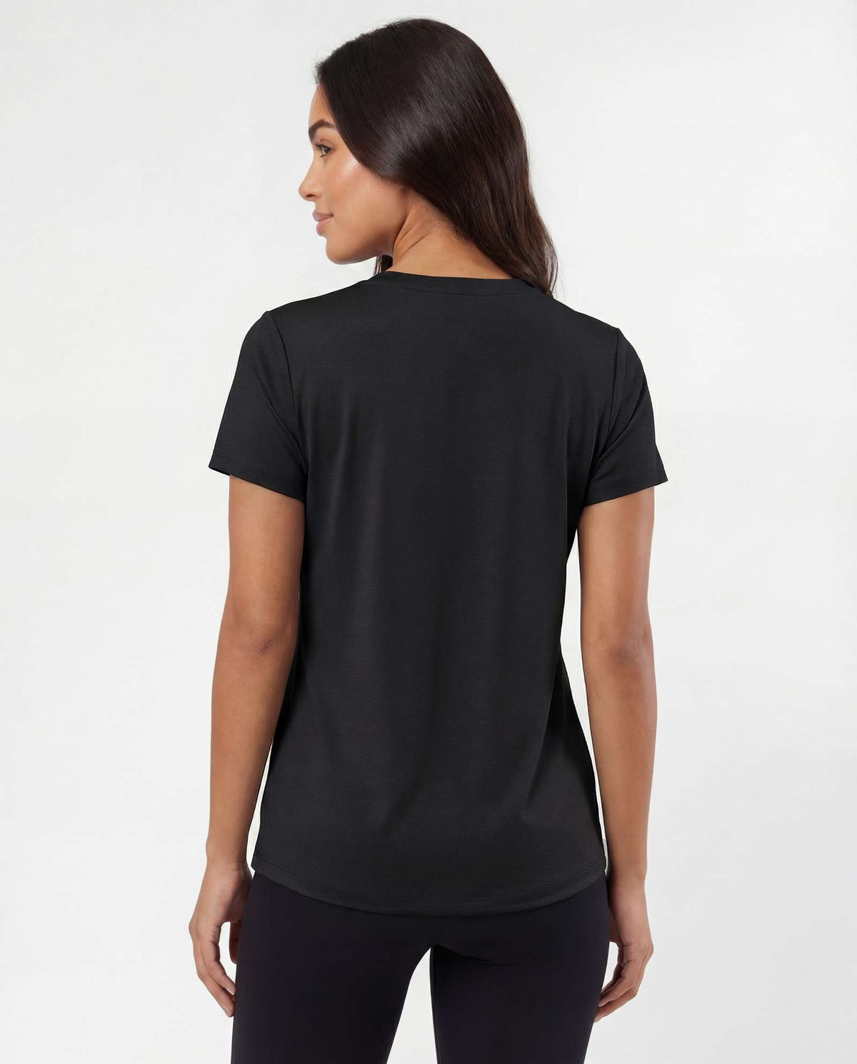 Real Essentials 5 Pack Women's V Neck Tshirts Short Sleeve Dry Fit Workout Tops Tees Shirts - Solid Black, Charcoal, Navy Blazer, Clear Sky, Solid Moonlight Mauve