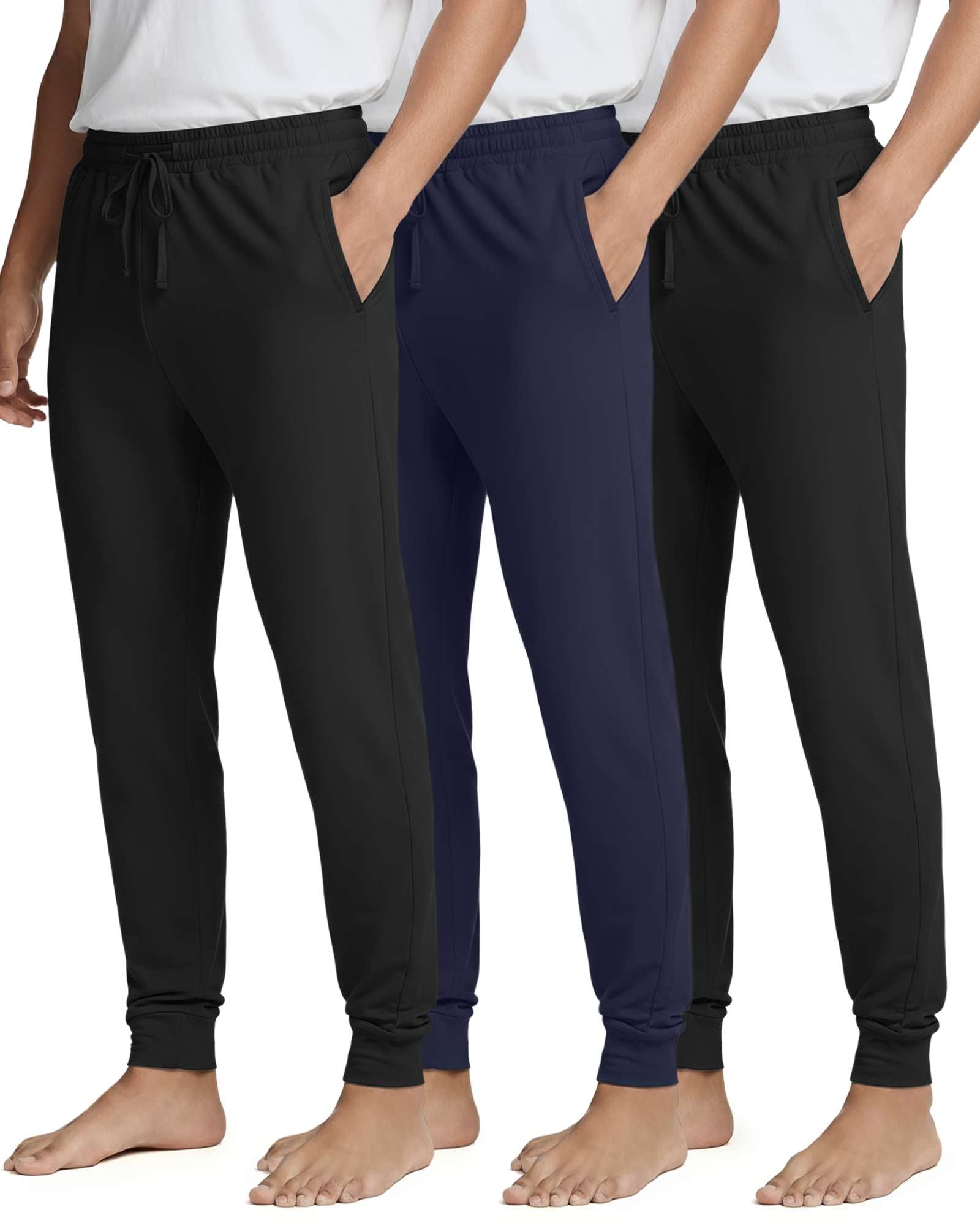 3 Pack: Men's Soft Lounge Sleep Joggers