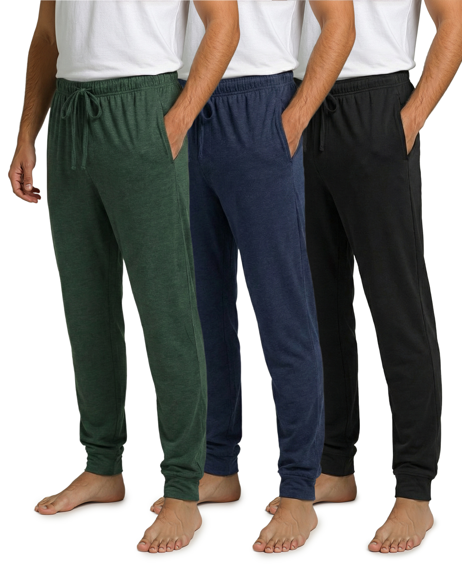 3 Pack: Mens Cotton Sleep Lounge Joggers
