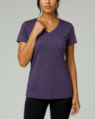 Real Essentials 5 Pack Womens Dry Fit V Neck Workout Tops Athletic T Shirts Gym Yoga Tees - Set 14
