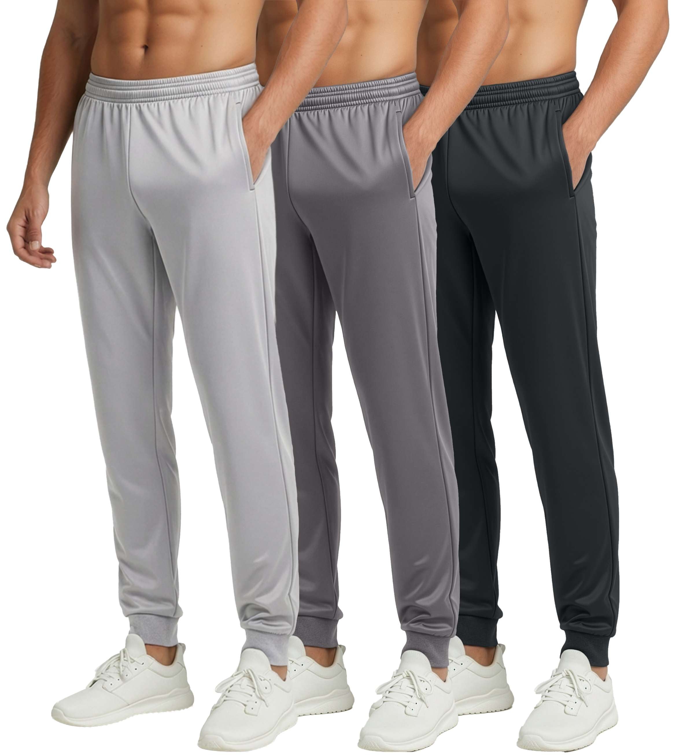 3 Pack: Mens Active Tricot Jogger Sweatpants