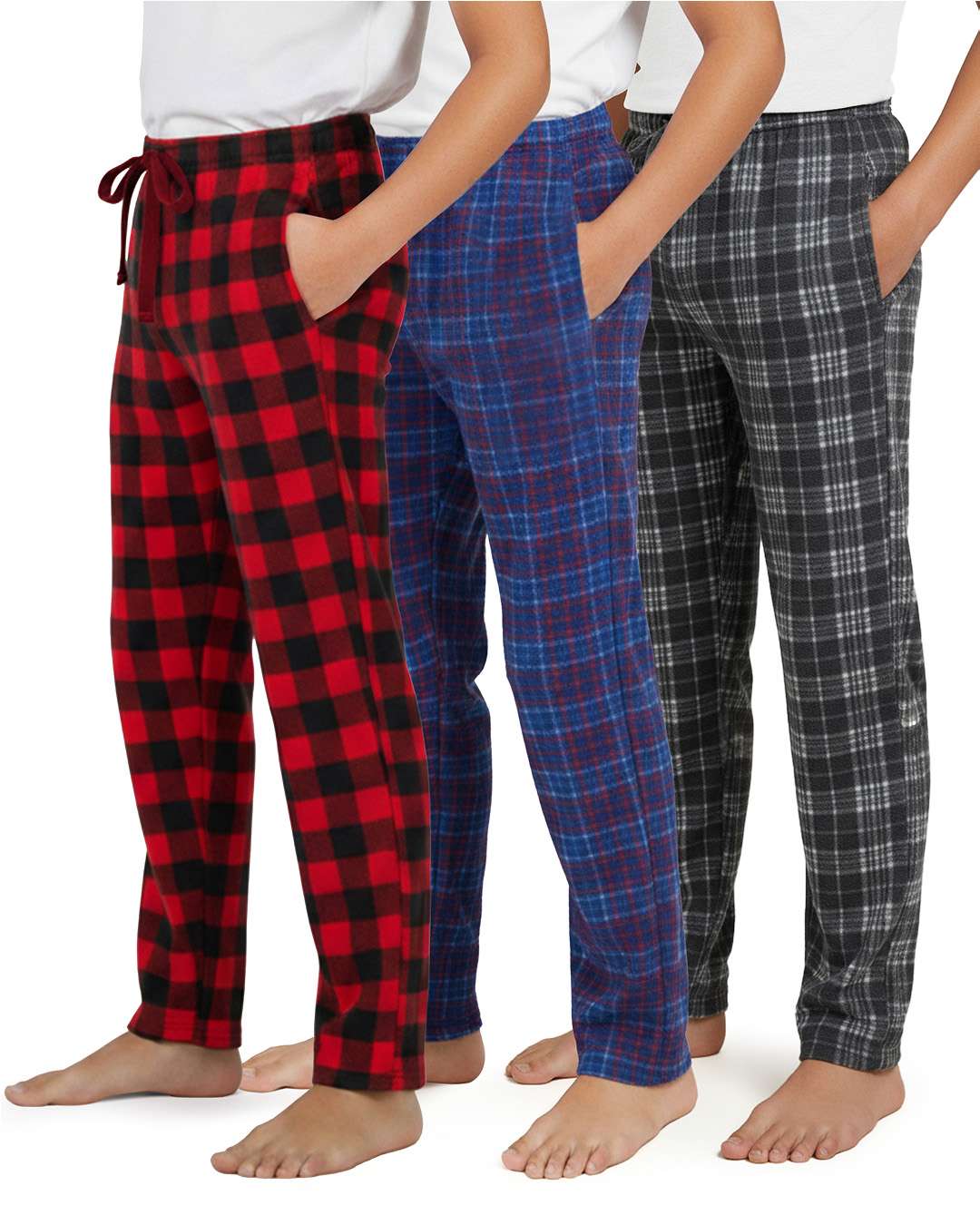 3 Pack: Boys Fleece Pajama Pant Lounge Bottoms