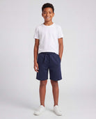 Real Essentials 3 Pack Boys' Fleece Shorts Athletic Gym Kids Teens Pajama Sleep Pockets - Solid Black, Solid Navy, Solid Charcoal