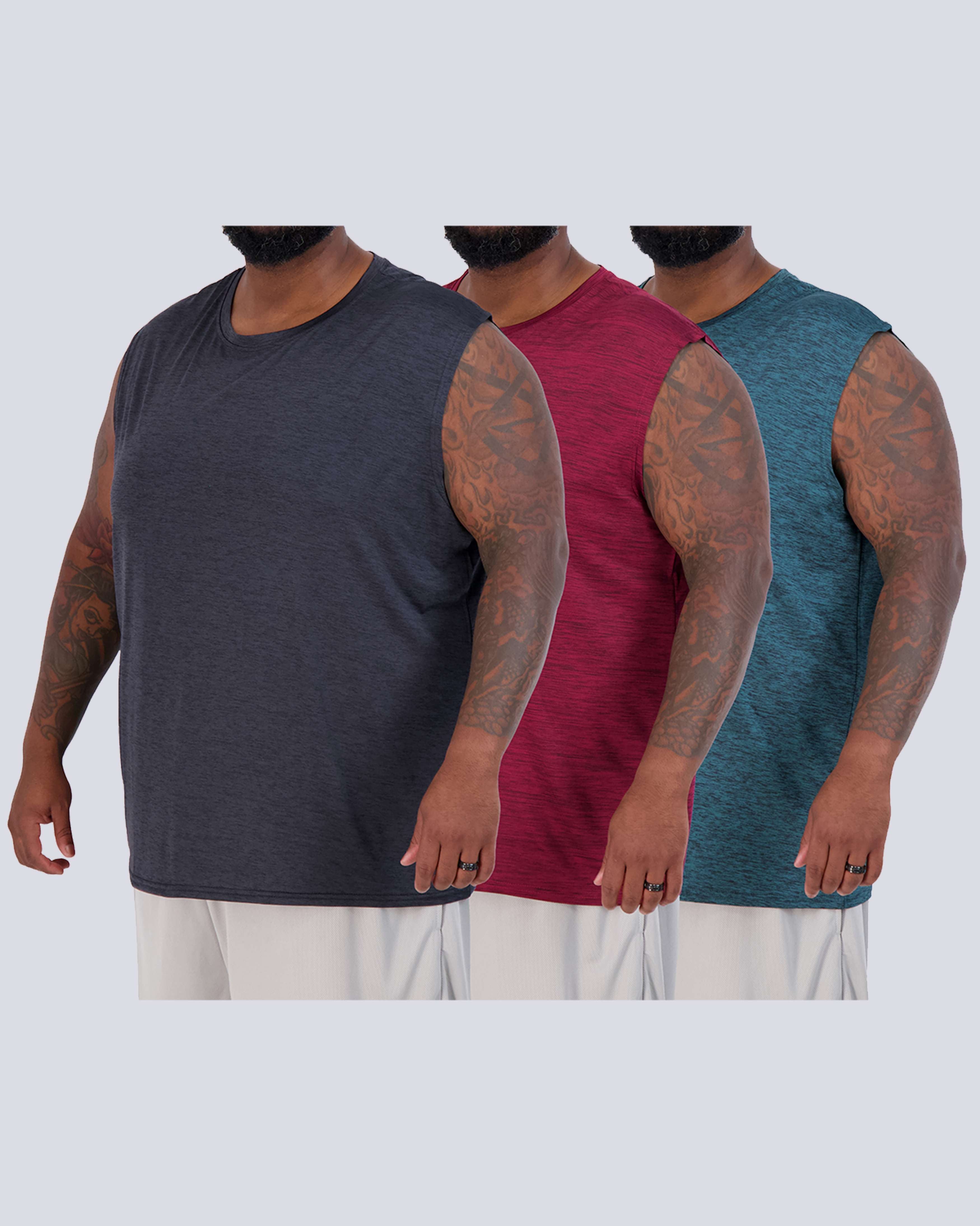 3 Pack: Mens Dry-Fit Active Tech Tank Top