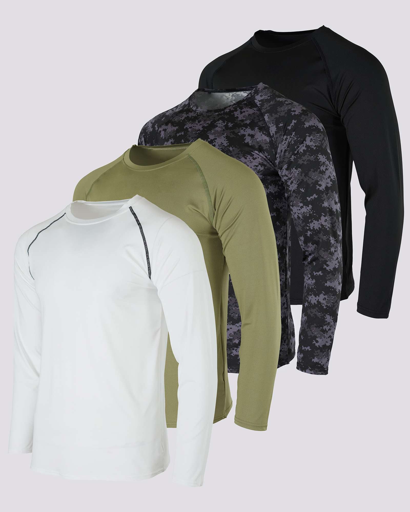 4 Pack: Mens Compression Long Sleeve Shirt – Real Essentials