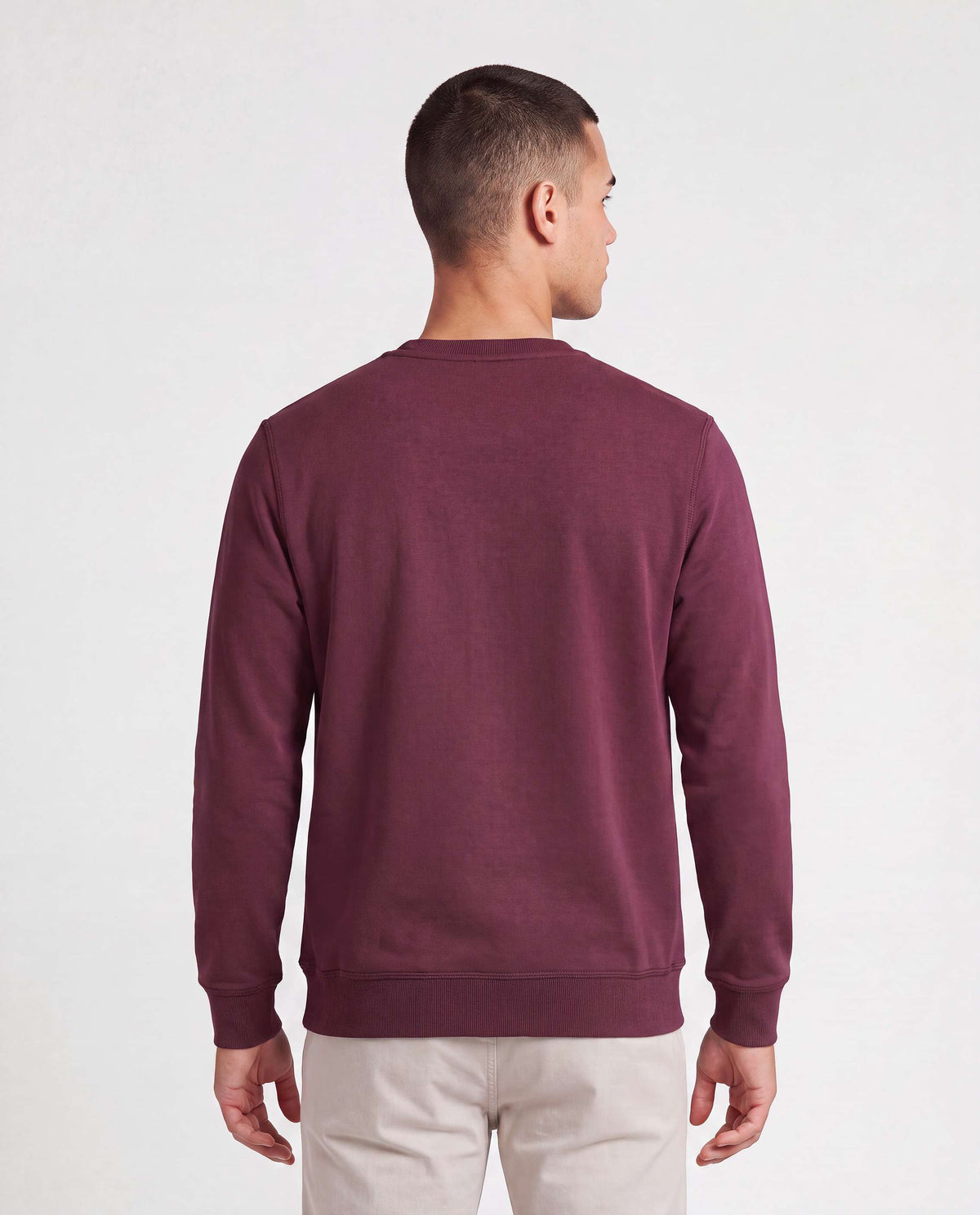 Real Essentials 3 Pack Mens Fleece Pocket Sweatshirt Pullover Long Sleeve Shirts Sweater - Solid Black, Solid Burgundy, Solid Vintage Indigo