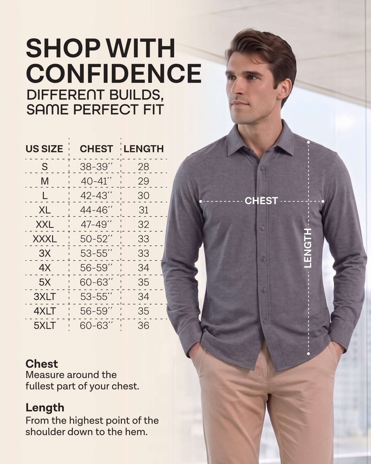 Real Essentials Men's Long Sleeve Cotton Button Down Shirts Casual Work Business Tops - Solid Black, Charcoal Heather, Grey Heather