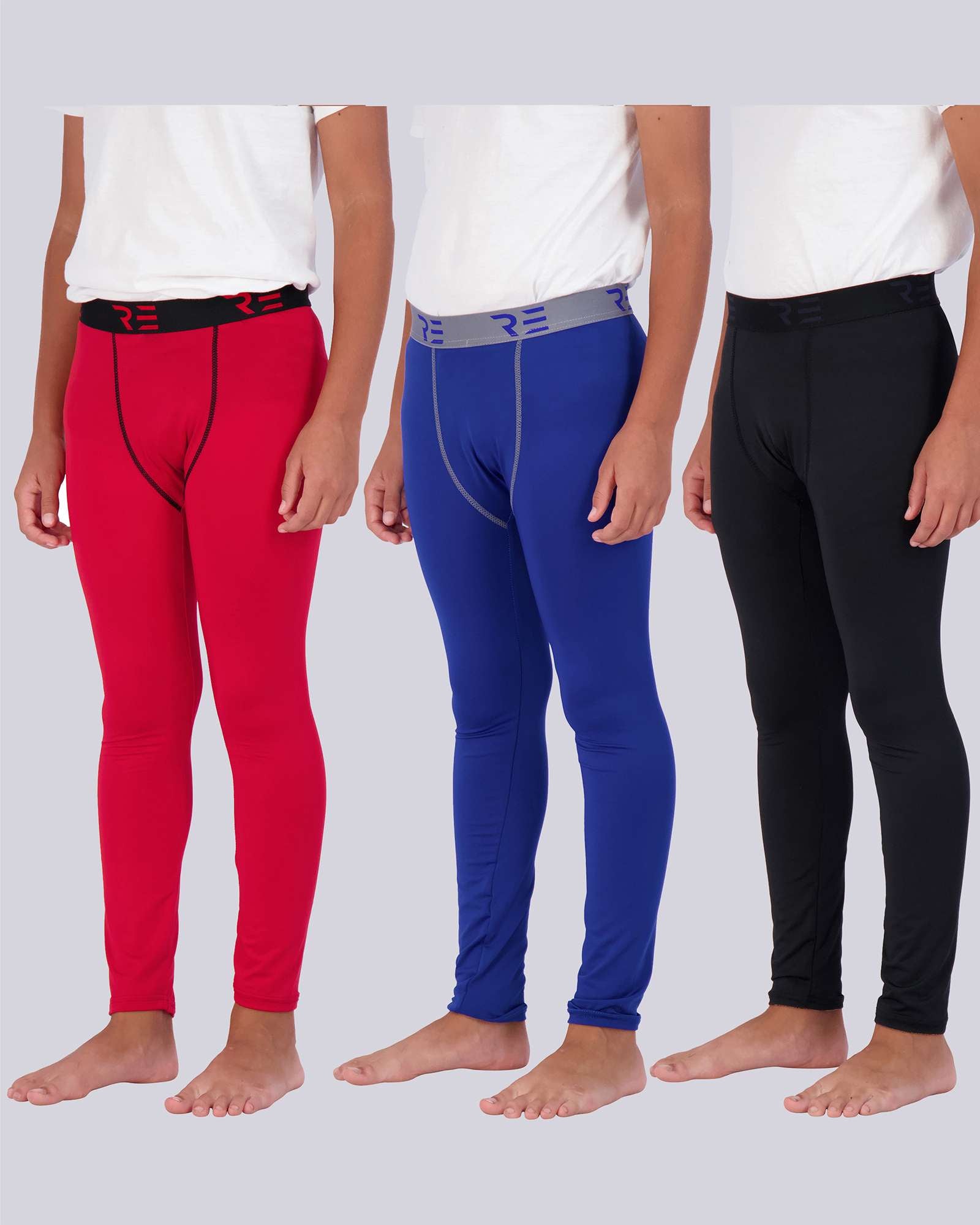 3 Pack: Boys Compression Pants Base Layer