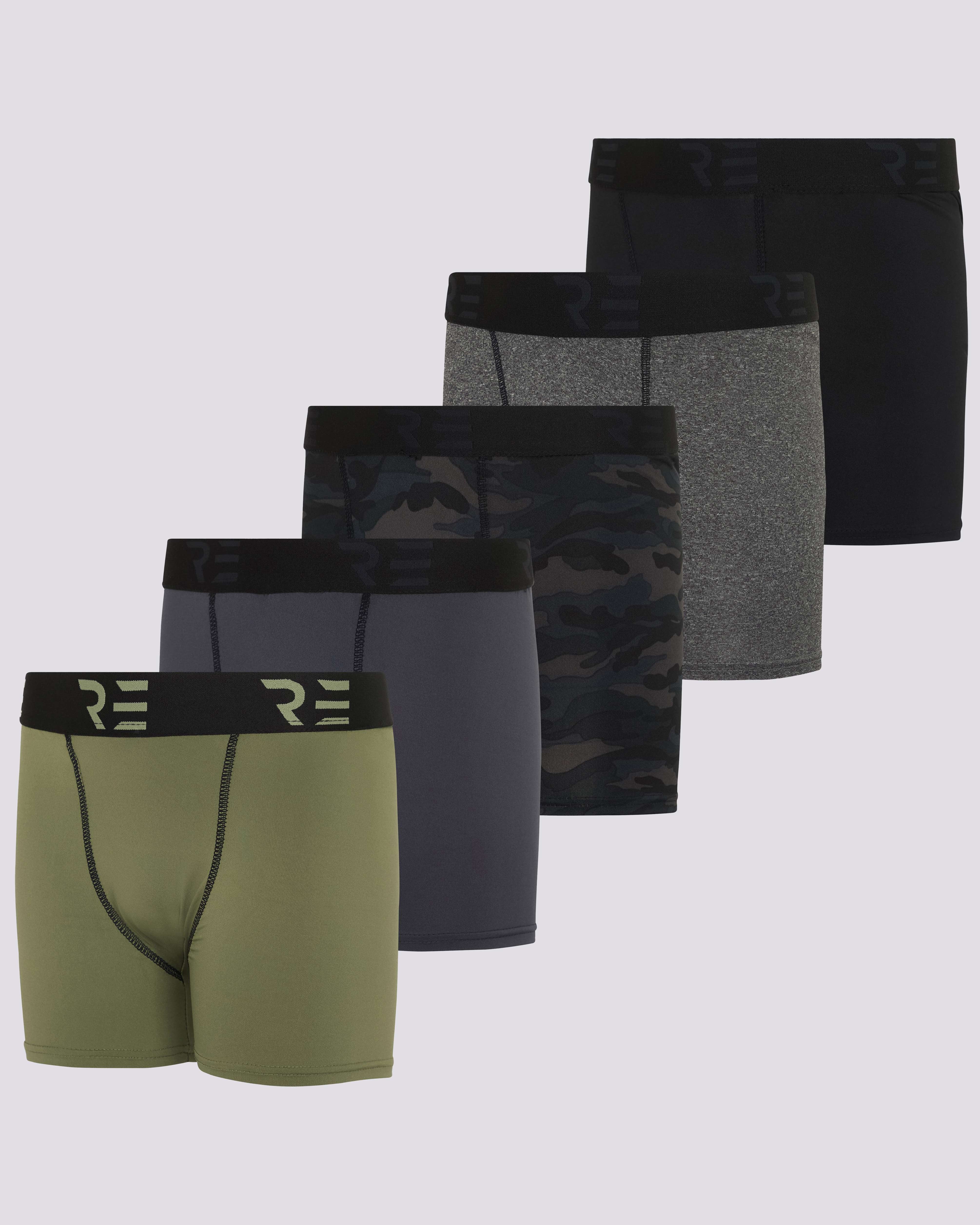 5 Pack: Boys Compression Shorts Underwear