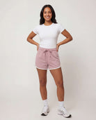 Real Essentials 4 Pack Women's Fleece Dolphin Shorts Lounge Sweatshorts Comfy Sleep Pajama - Solid Black, Solid Ballad Blue, Solid Pale Lilac