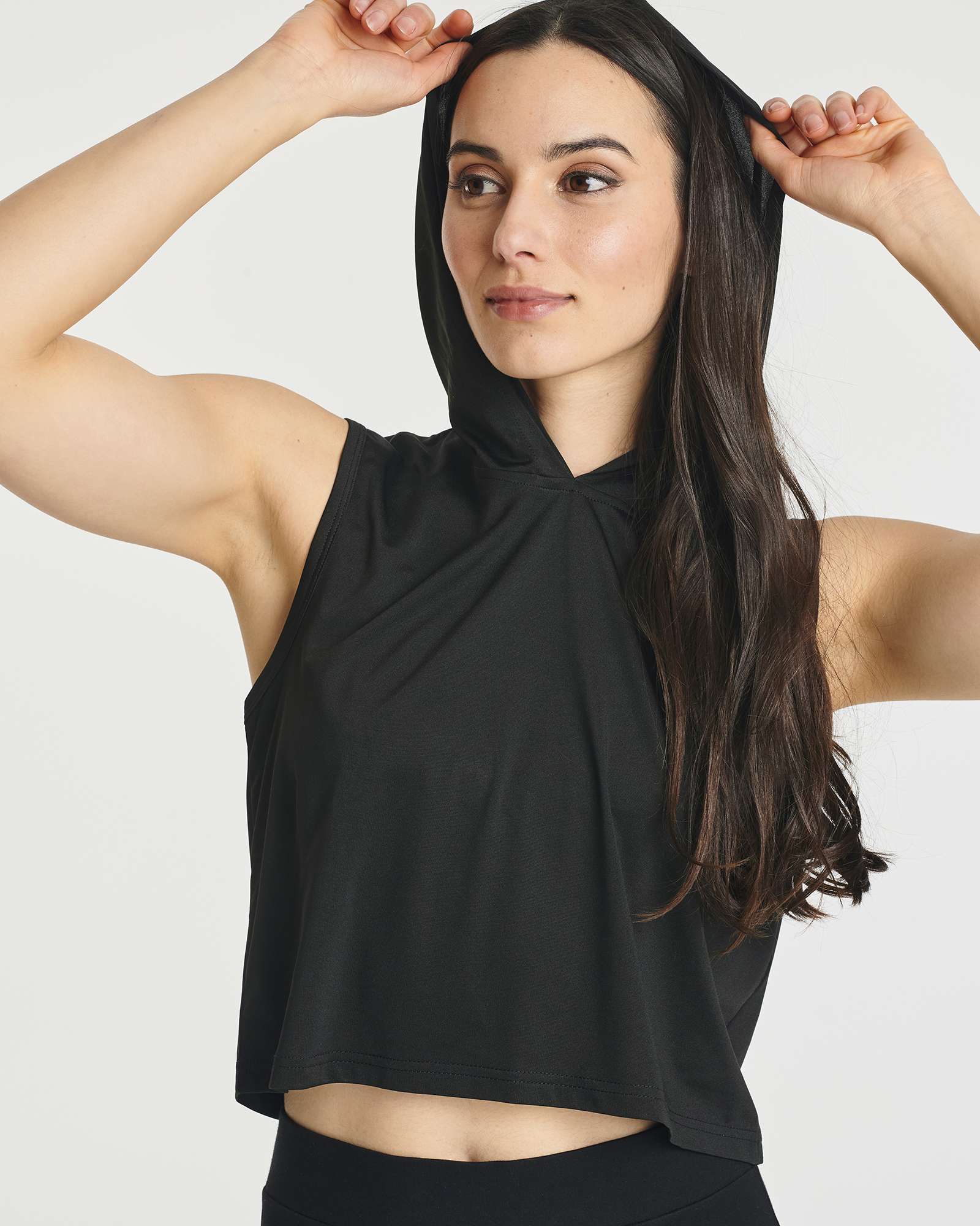 Crop top sleeveless hoodie online