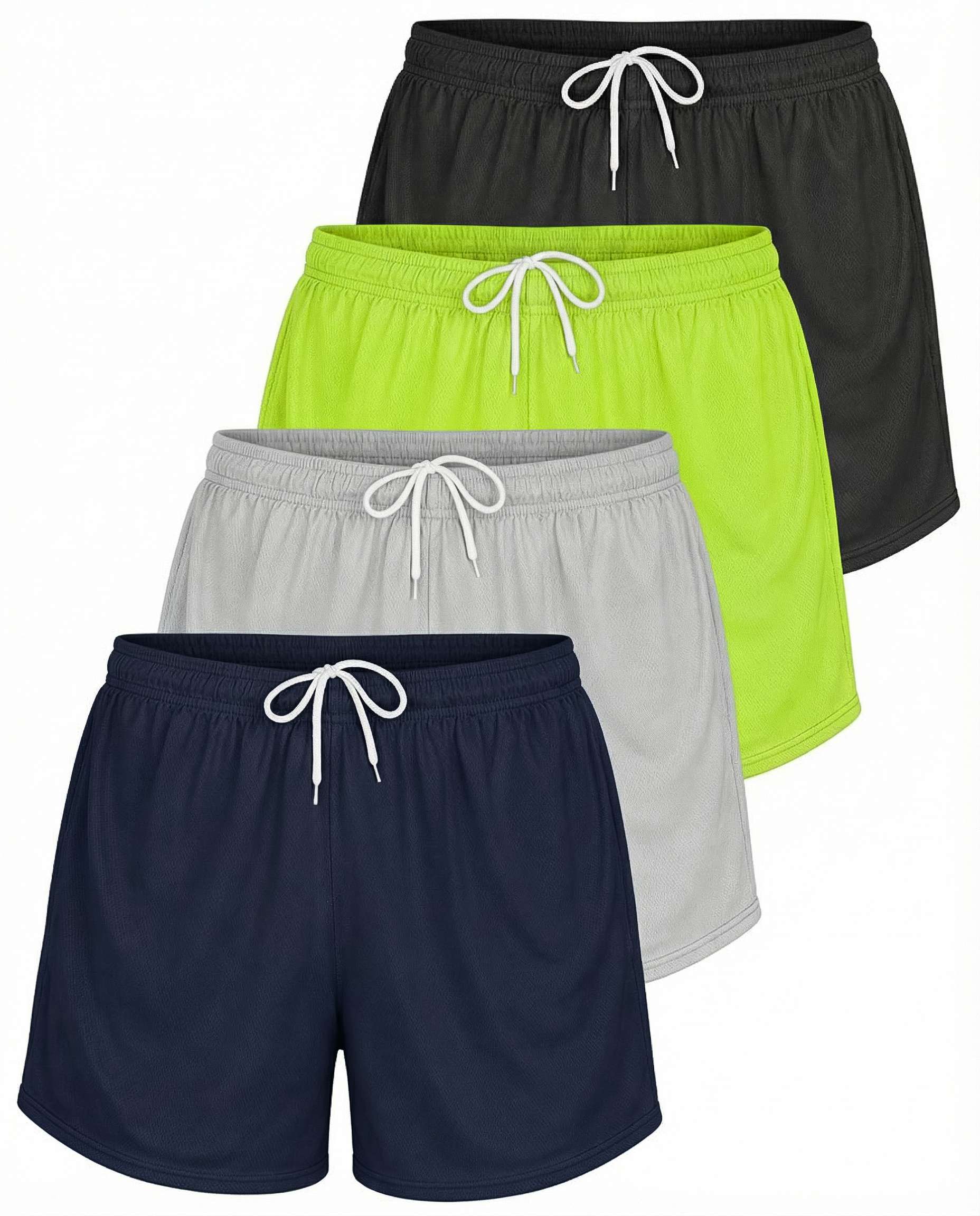 4 Pack: Womens Active Mesh Shorts
